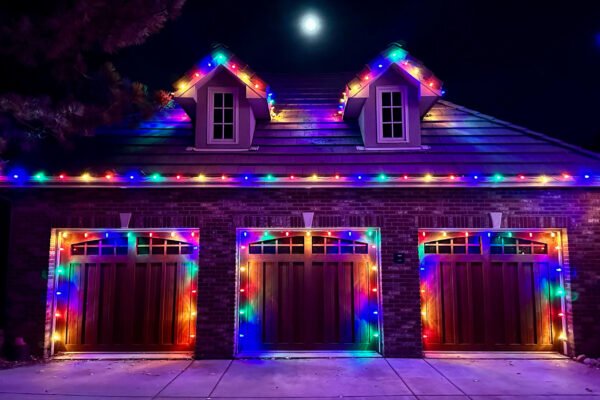 Colored Christmas Light Installation